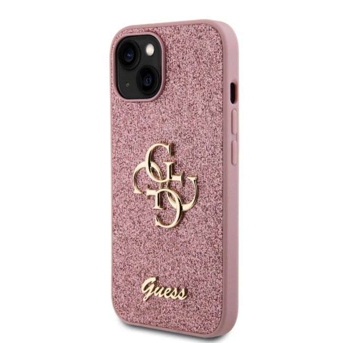 Калъф от Guess PU Fixed Glitter 4G Metal Logo Case за iPhone 15 Pink - Image 2