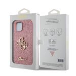 Калъф от Guess PU Fixed Glitter 4G Metal Logo Case за iPhone 15 Pink - Image 6
