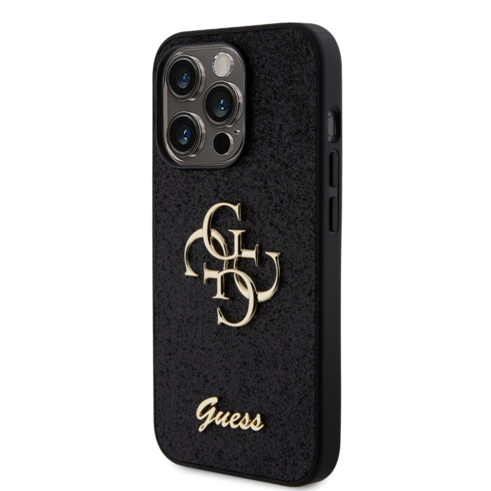 Калъф от Guess PU Fixed Glitter 4G Metal Logo Case за iPhone 15 Pro Black - Image 2