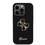 Калъф от Guess PU Fixed Glitter 4G Metal Logo Case за iPhone 15 Pro Black - Image 3