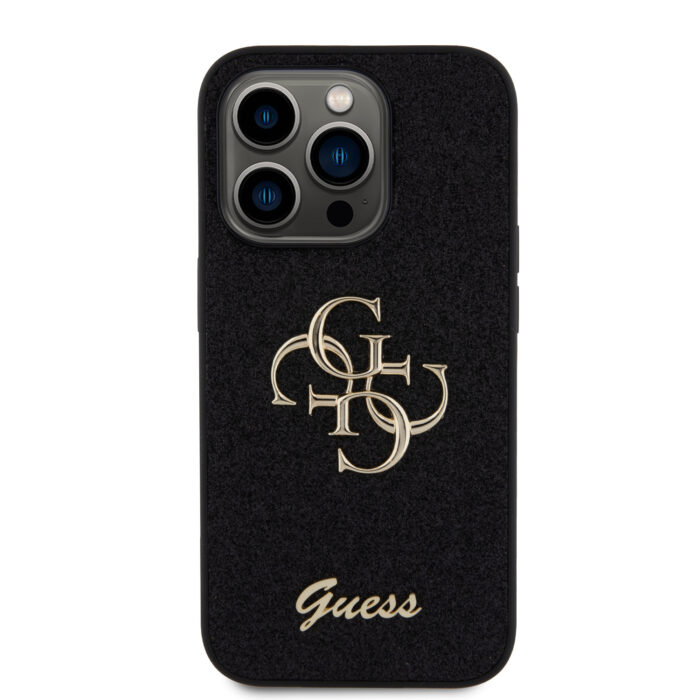 Калъф от Guess PU Fixed Glitter 4G Metal Logo Case за iPhone 15 Pro Black - Image 3