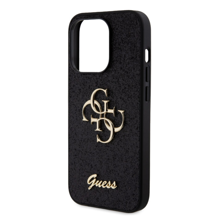 Калъф от Guess PU Fixed Glitter 4G Metal Logo Case за iPhone 15 Pro Black - Image 6