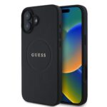 Калъф от Guess PU Grained Classic Logo MagSafe Case за iPhone 16 Black