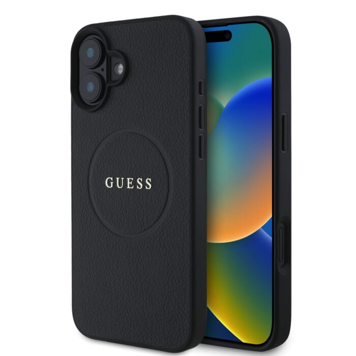 guess-pu-grained-classic-logo-magsafe-zadni-kryt-pro-iphone-16-black_ie13158885.jpg Калъф от Guess PU Grained Classic Logo MagSafe Case за iPhone 16 Black - Image 1