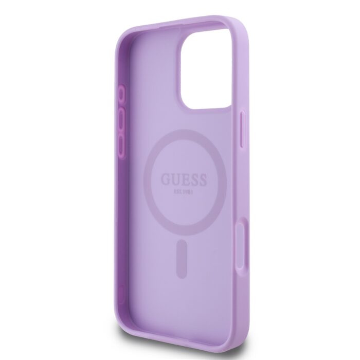 Калъф от Guess PU Grained Classic Logo MagSafe Case за iPhone 16 Pro Purple - Image 5