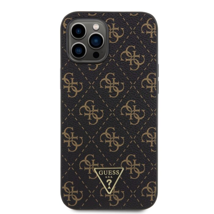 Калъф от Guess PU Leather 4G Triangle Metal Logo Case за iPhone 12 Pro Max Black - Image 3