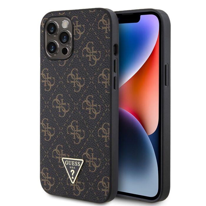 Калъф от Guess PU Leather 4G Triangle Metal Logo Case за iPhone 12 Pro Max Black - Image 1