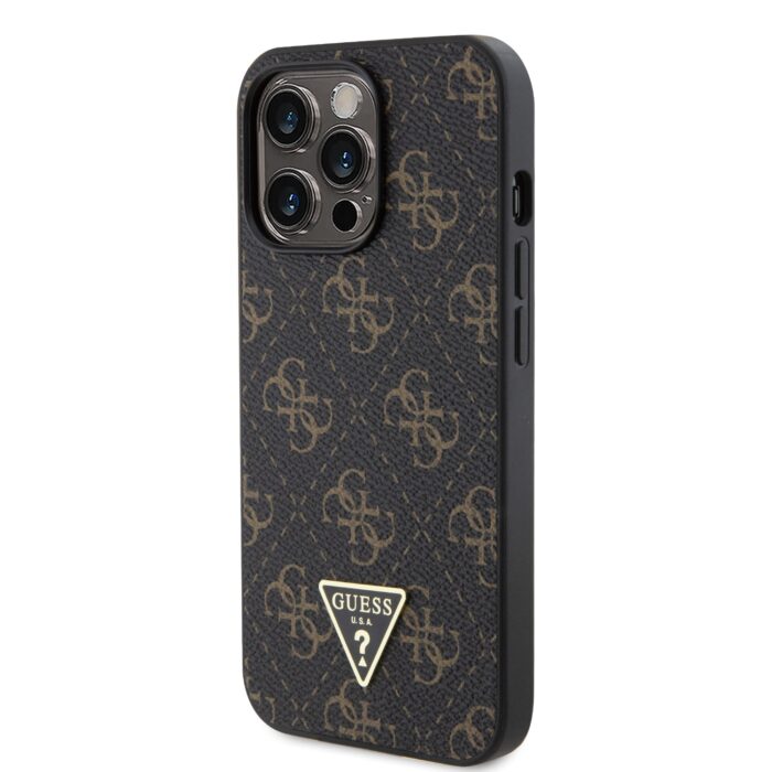Калъф от Guess PU Leather 4G Triangle Metal Logo Case за iPhone 13 Pro Black - Image 2