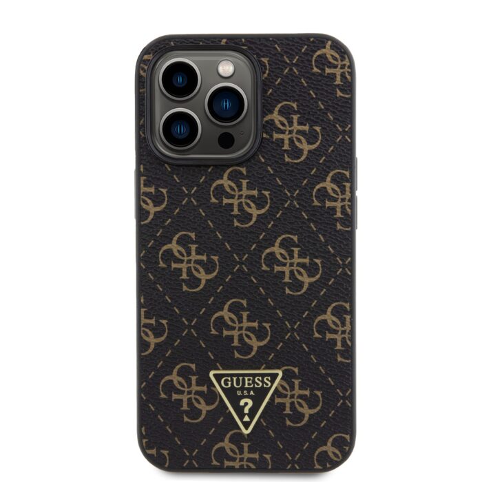 Калъф от Guess PU Leather 4G Triangle Metal Logo Case за iPhone 13 Pro Black - Image 3