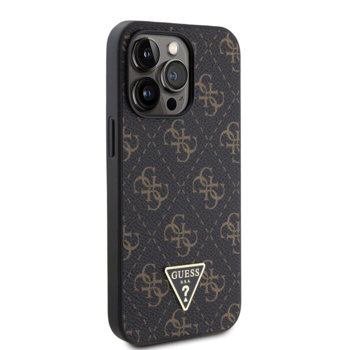 Калъф от Guess PU Leather 4G Triangle Metal Logo Case за iPhone 13 Pro Black - Image 4