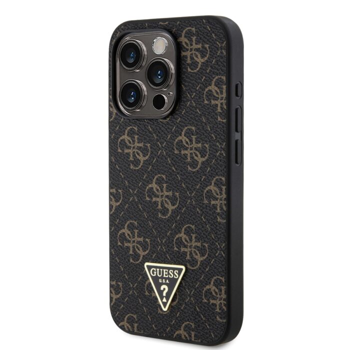 Калъф от Guess PU Leather 4G Triangle Metal Logo Case за iPhone 16 Pro Max Black - Image 3