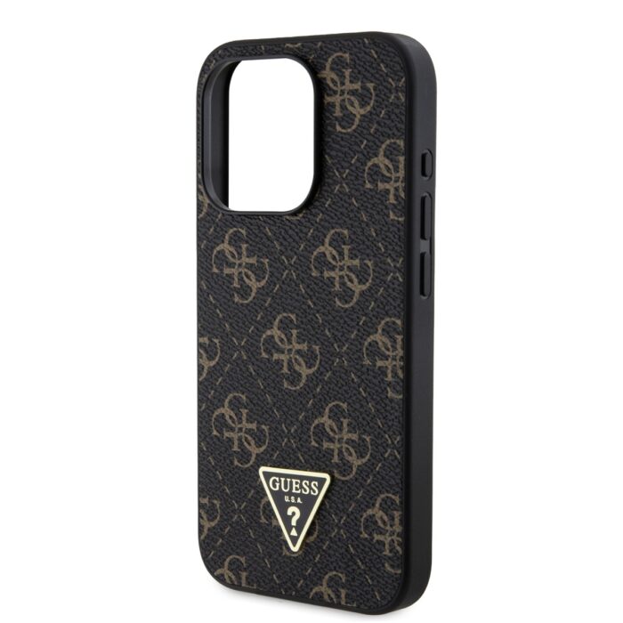 Калъф от Guess PU Leather 4G Triangle Metal Logo Case за iPhone 16 Pro Max Black - Image 4