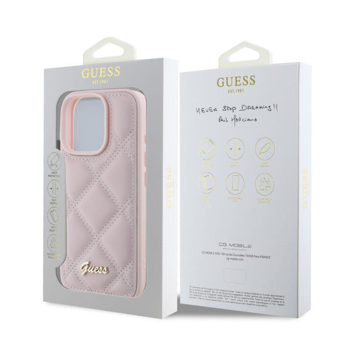 guess-pu-leather-quilted-zadni-kryt-pro-iphone-16-pro-max-pink-1-big_ies13166875.jpg Калъф от Guess PU Leather Quilted Case за iPhone 16 Pro Max Pink - Image 6