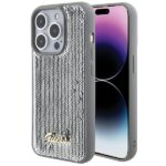 Калъф от Guess за iPhone 15 Pro Max Hardcase Sequin Script Metal Silver