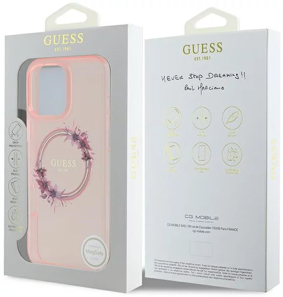 guhmp16xhfwfcp-4.webp Калъф от Guess IML Flowers Ring MagSafe Case за iPhone 16 Pro Max Pink - Image 5