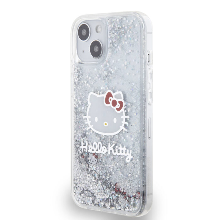 hello-kitty-liquid-glitter-electroplating-head-logo-zadni-kryt-pro-iphone-13-transparent-1-big_ies12176661.jpg Калъф от Hello Kitty Liquid Glitter Electroplating Head Logo Case за iPhone 13 Transparent - Image 2