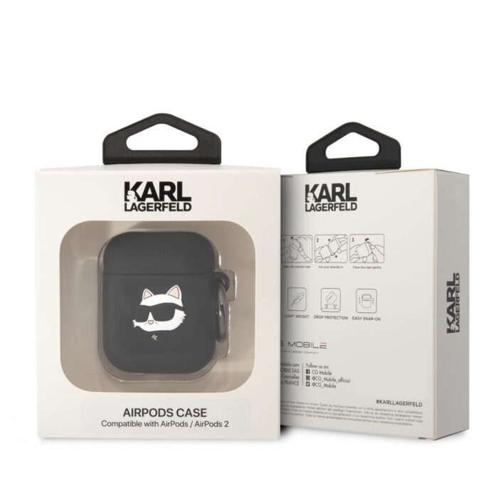 Karl Lagerfeld case for Airpods 1  2 black 3D Silicone NFT Karl - Image 3