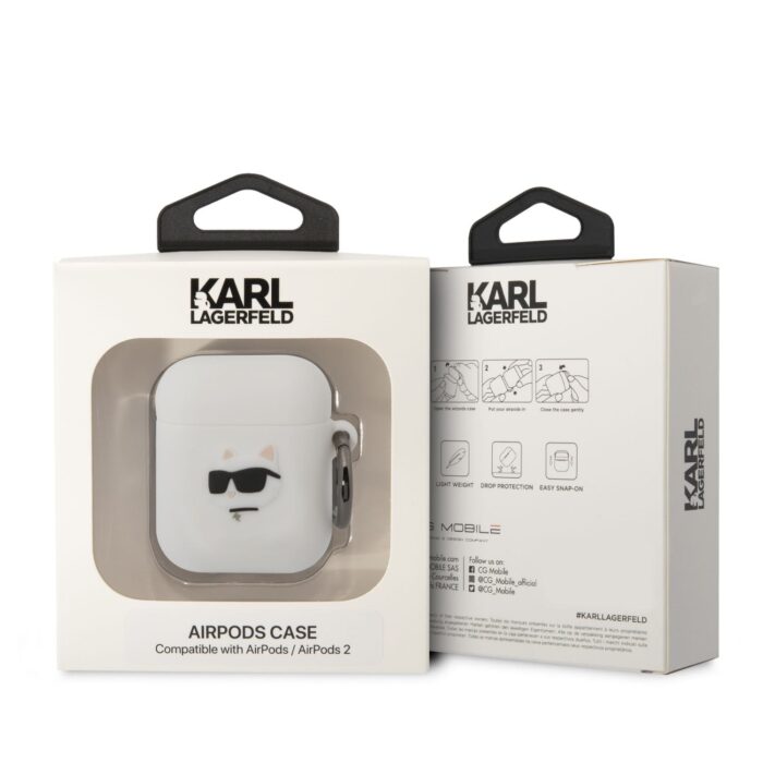 Karl Lagerfeld case for Airpods 2 white 3D Silicone NFT Karl - Image 3