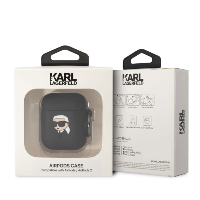 Karl Lagerfeld case for Airpods 2 black 3D Silicone NFT Karl - Image 3