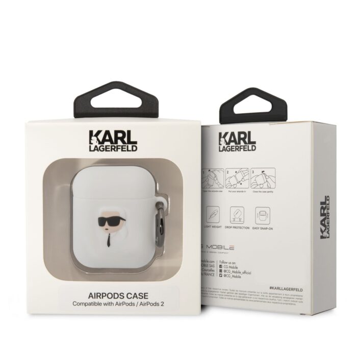 Karl Lagerfeld case for Airpods 2 white 3D Silicone NFT Karl - Image 3