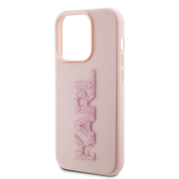Калъф от Karl Lagerfeld 3D Rubber Glitter Logo Karl Case за iPhone 15 Pro Max Pink - Image 4