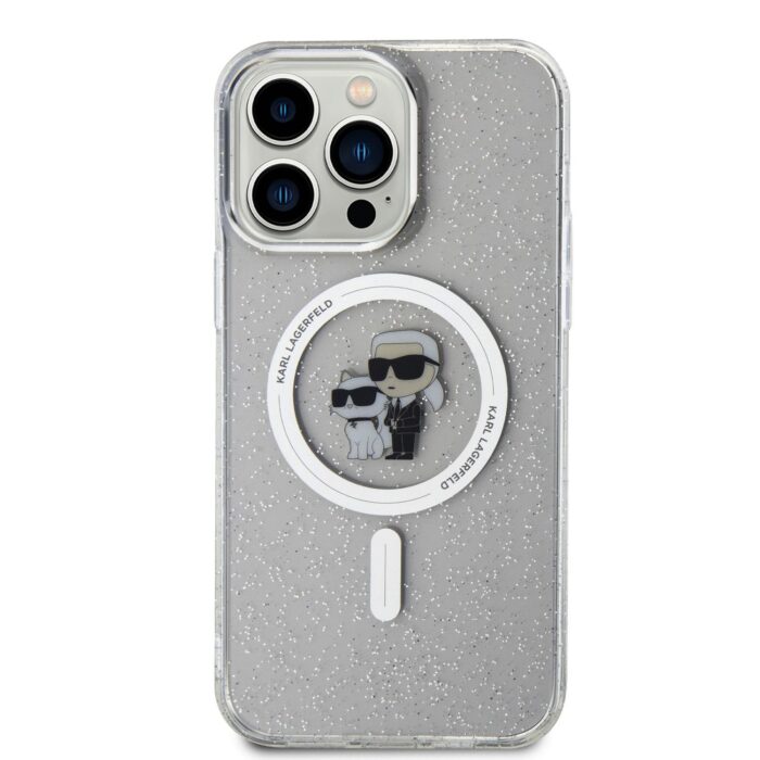 Калъф от Karl Lagerfeld IML Glitter Karl and Choupette MagSafe Case за iPhone 15 Pro Max Transparent - Image 3