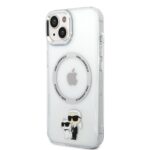 Калъф от Karl Lagerfeld IML Karl and Choupette MagSafe Case за iPhone 14 Transparent