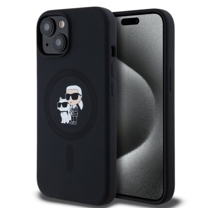 Калъф от Karl Lagerfeld Liquid Silicone Karl and Choupette MagSafe Case за iPhone 14 Black