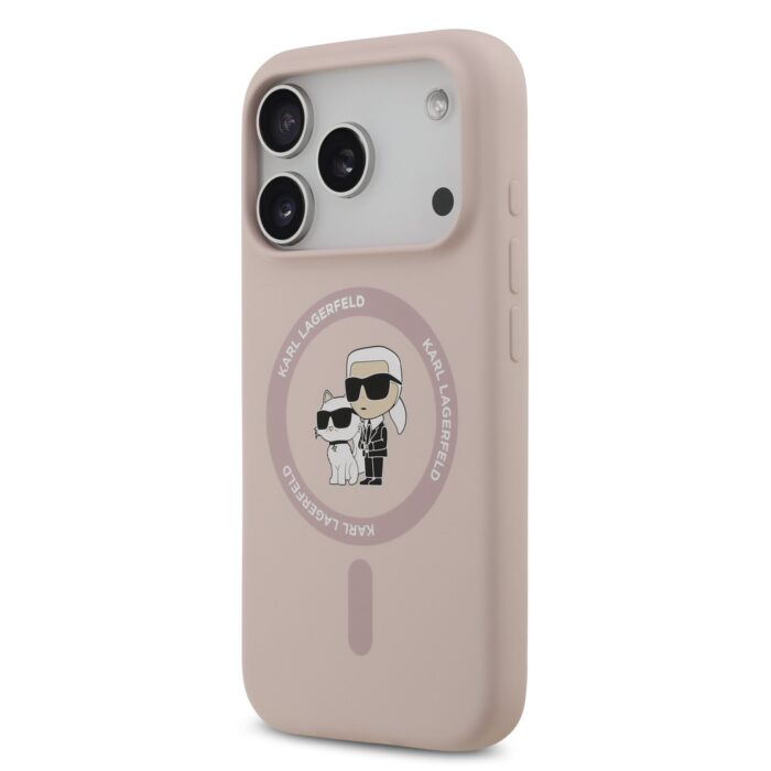 Калъф от Karl Lagerfeld Liquid Silicone Karl and Choupette MagSafe Case за iPhone 17 Pro Pink - Image 2