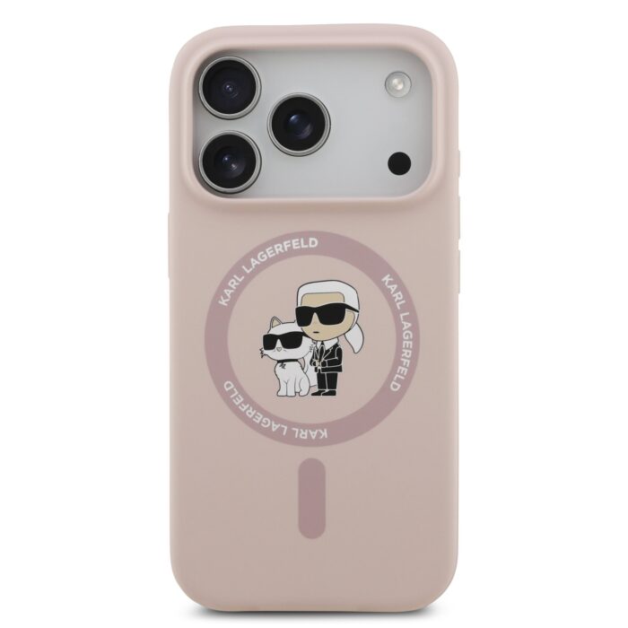 Калъф от Karl Lagerfeld Liquid Silicone Karl and Choupette MagSafe Case за iPhone 17 Pro Pink - Image 3