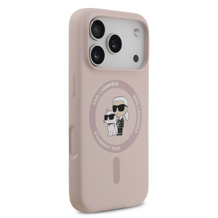 Калъф от Karl Lagerfeld Liquid Silicone Karl and Choupette MagSafe Case за iPhone 17 Pro Pink - Image 4