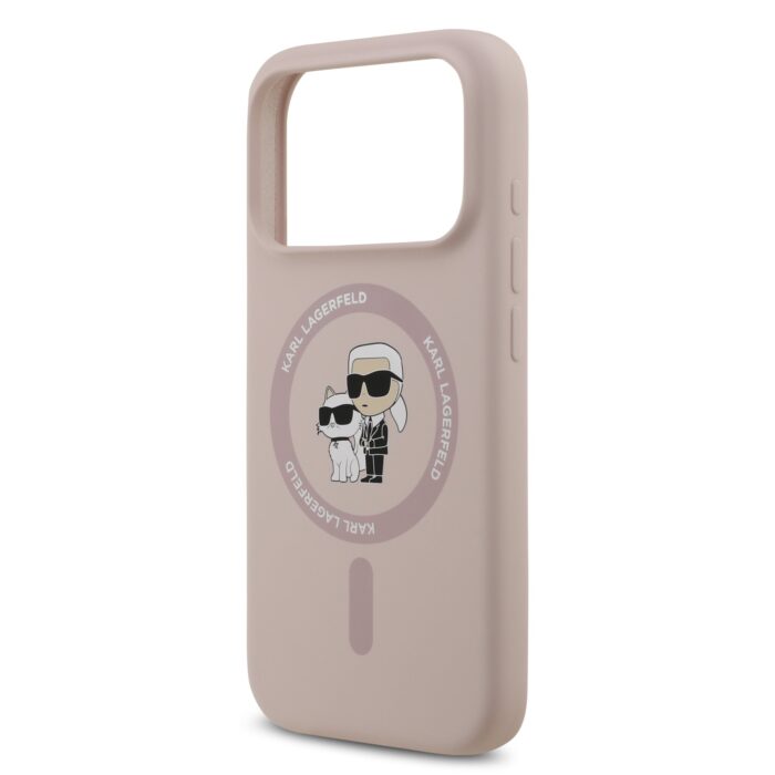 Калъф от Karl Lagerfeld Liquid Silicone Karl and Choupette MagSafe Case за iPhone 17 Pro Pink - Image 5
