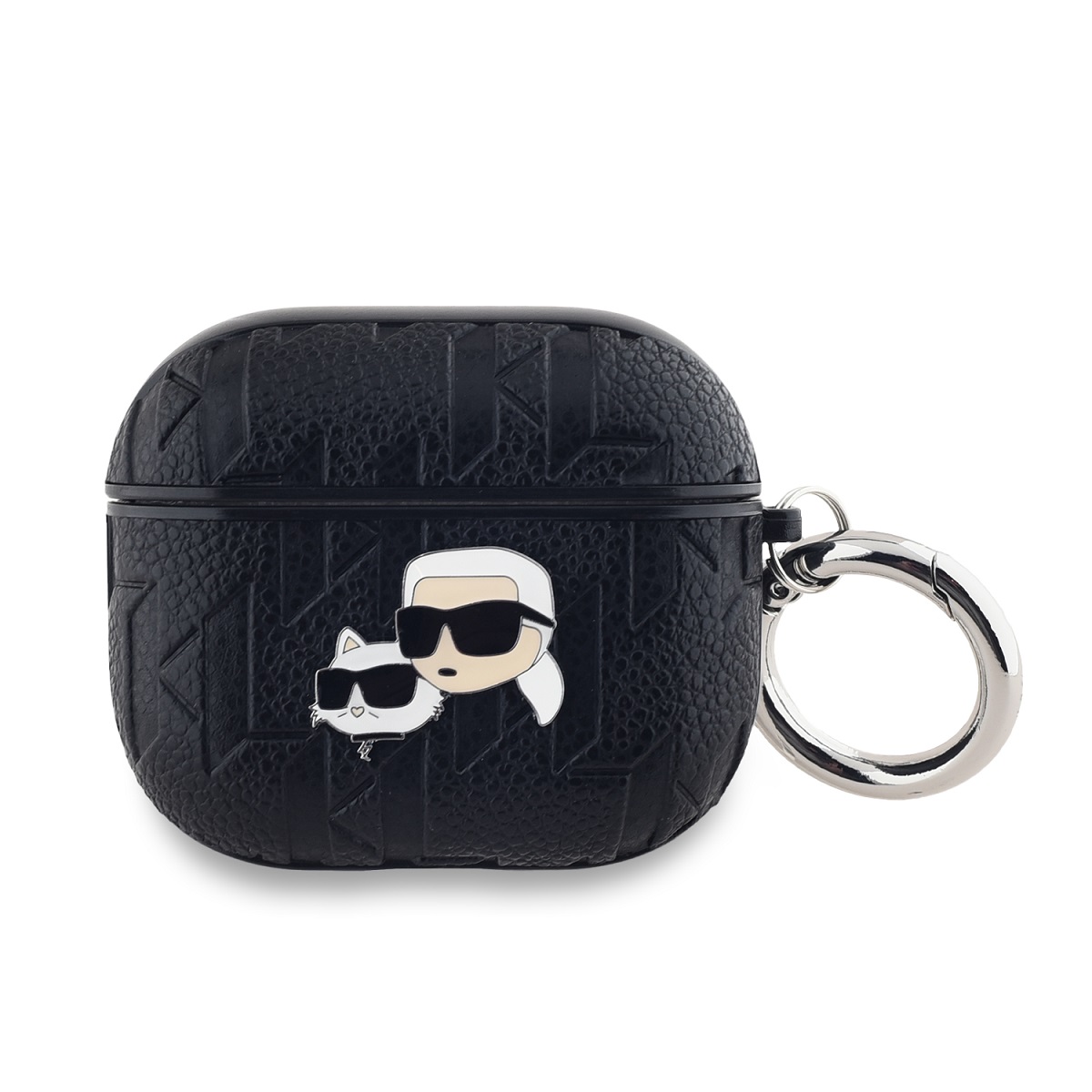 karl-lagerfeld-pu-embossed-karl-and-choupette-heads-pouzdro-pro-airpods-3-black_ie12889208.jpg Калъф от Karl Lagerfeld PU Embossed Karl and Choupette Heads Case for AirPods 3 Black - Image 1