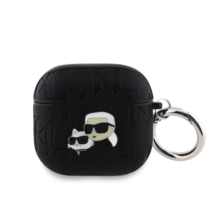 Калъф за Karl Lagerfeld Monogram Karl & Choupette Head Case for AirPods 4 Black - Image 1