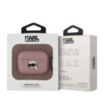 Калъф от Karl Lagerfeld PU Embossed Karl Head Case for AirPods Pro Pink - Image 3
