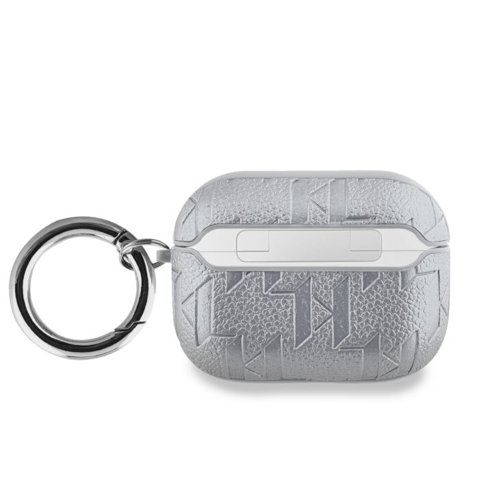 Калъф от Karl Lagerfeld PU Embossed Karl Head Case for AirPods Pro Silver - Image 2