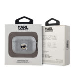 Калъф от Karl Lagerfeld PU Embossed Karl Head Case for AirPods Pro Silver - Image 3
