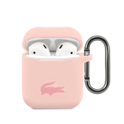 Калъф от Lacoste Liquid Silicone Glossy Printing Logo Case за AirPods 1/2 Pink