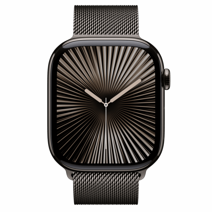 Apple Watch S10 Cellular 46mm Slate Titanium Case with Slate Milanese Loop - S/M - Image 2