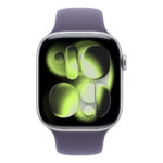 Apple Watch Series 11 GPS 46mm Silver Aluminium Case with Purple Fog Sport Band - S/M - Image 2