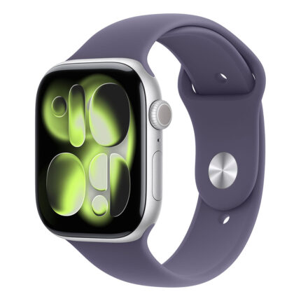 Apple Watch Series 11 GPS 46mm Silver Aluminium Case with Purple Fog Sport Band - M/L
