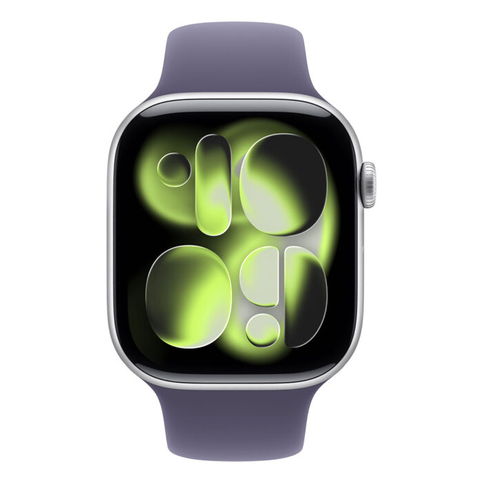 Apple Watch Series 11 GPS 46mm Silver Aluminium Case with Purple Fog Sport Band - M/L - Image 2