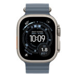 Apple Watch Ultra 3 GPS + Cellular 49mm Natural Titanium Case with Anchor Blue Ocean Band - Image 2