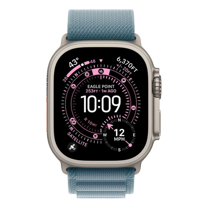 Apple Watch Ultra 3 GPS + Cellular 49mm Natural Titanium Case with Light Blue Alpine Loop - Medium - Image 2