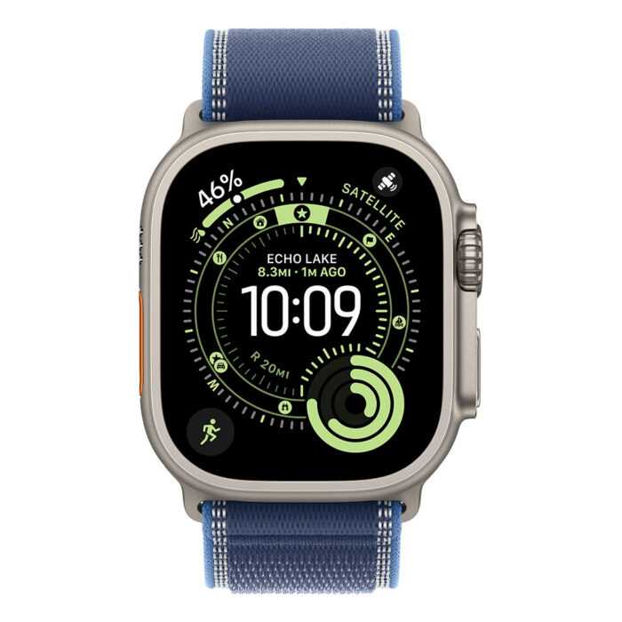 Apple Watch Ultra 3 GPS + Cellular 49mm Natural Titanium Case with Blue/Bright Blue Trail Loop - M/L - Image 2