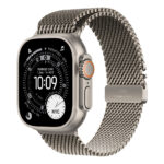 Apple Watch Ultra 3 GPS + Cellular 49mm Natural Titanium Case with Natural Titanium Milanese Loop - Small