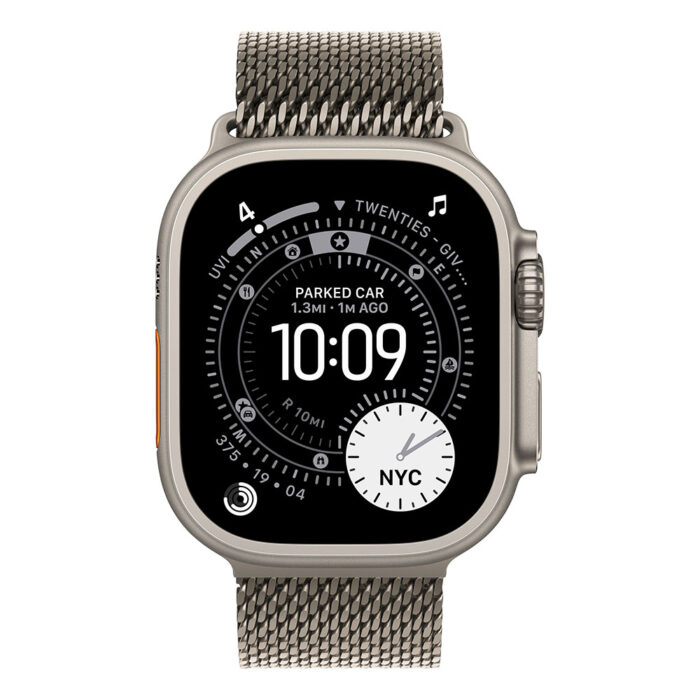 Apple Watch Ultra 3 GPS + Cellular 49mm Natural Titanium Case with Natural Titanium Milanese Loop - Large - Image 2