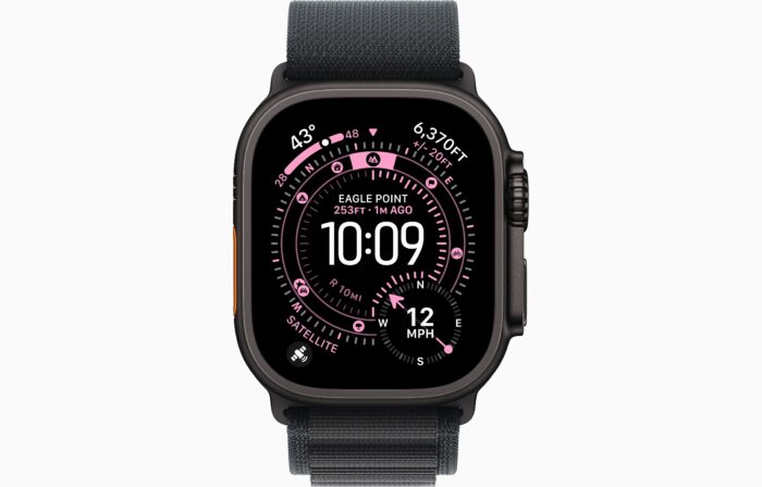 Apple Watch Ultra 3 GPS + Cellular 49mm Black Titanium Case with Black Alpine Loop - Medium - Image 3