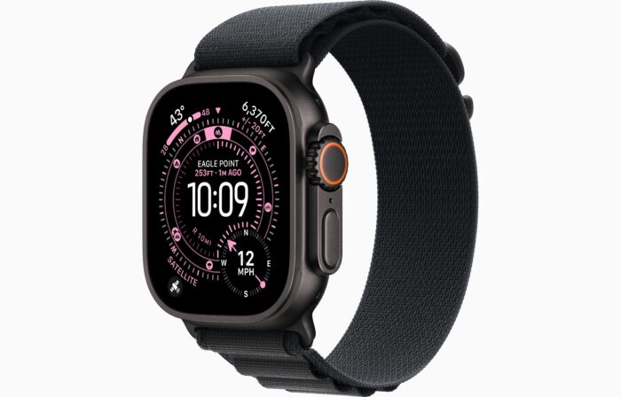 Apple Watch Ultra 3 GPS + Cellular 49mm Black Titanium Case with Black Alpine Loop - Large - Image 2