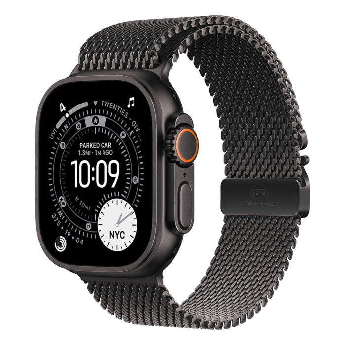 Apple Watch Ultra 3 GPS + Cellular 49mm Black Titanium Case with Black Titanium Milanese Loop - Large - Image 1